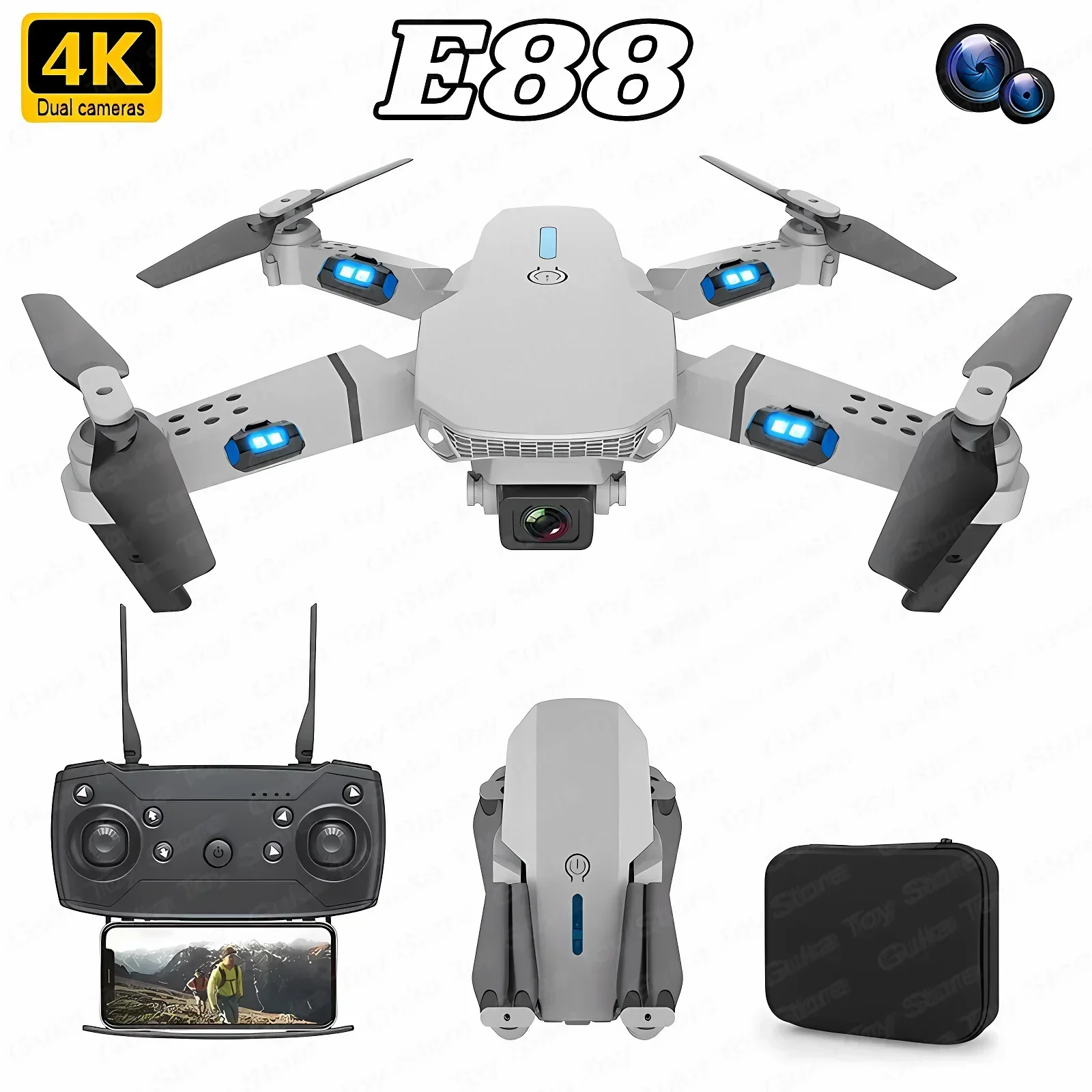 Drone Camera 4K - E88 pro wifi fpv drone grande