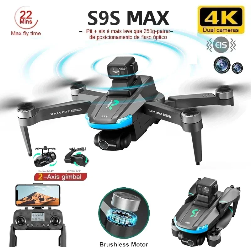 Novo s9s max mini drone 4k 2 e - Drone Camera 4K avaliação e preço
